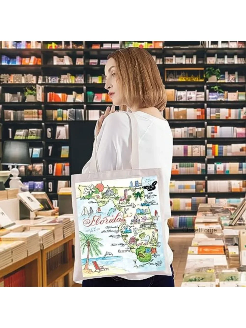 Canvas Tote Bag Waterproof Washable Large Beach Shopping Travel Gym Unisex